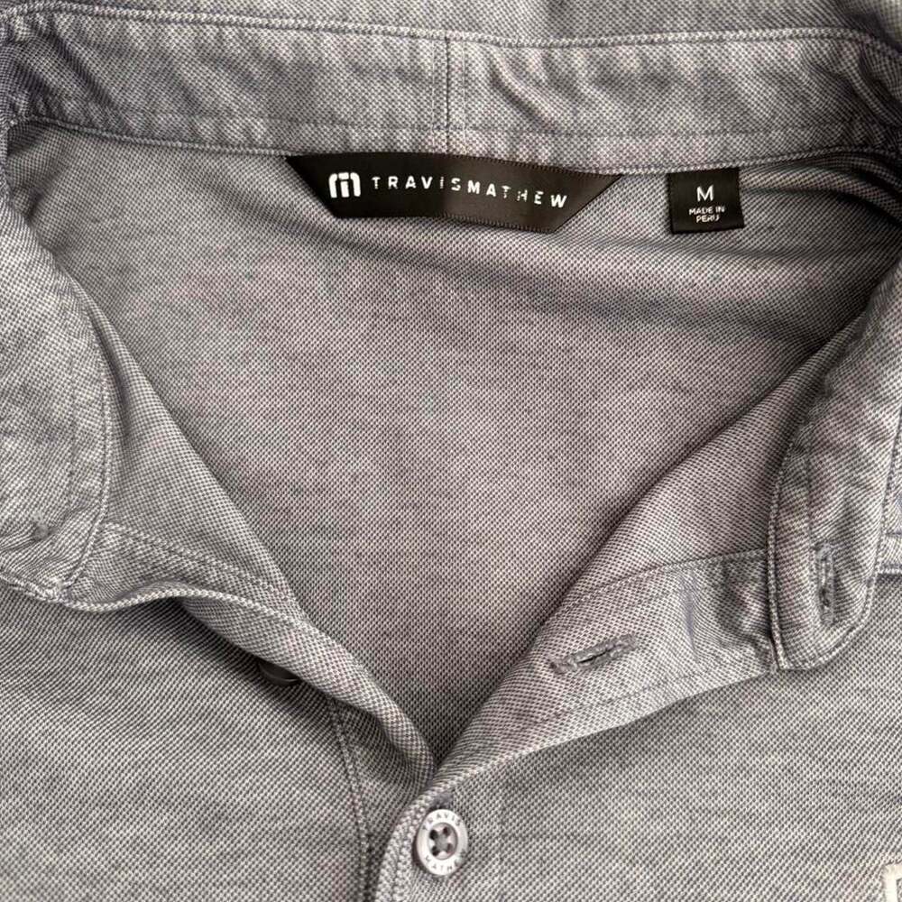 TravisMathew Golf Polo Shirt Grey Mens Size M